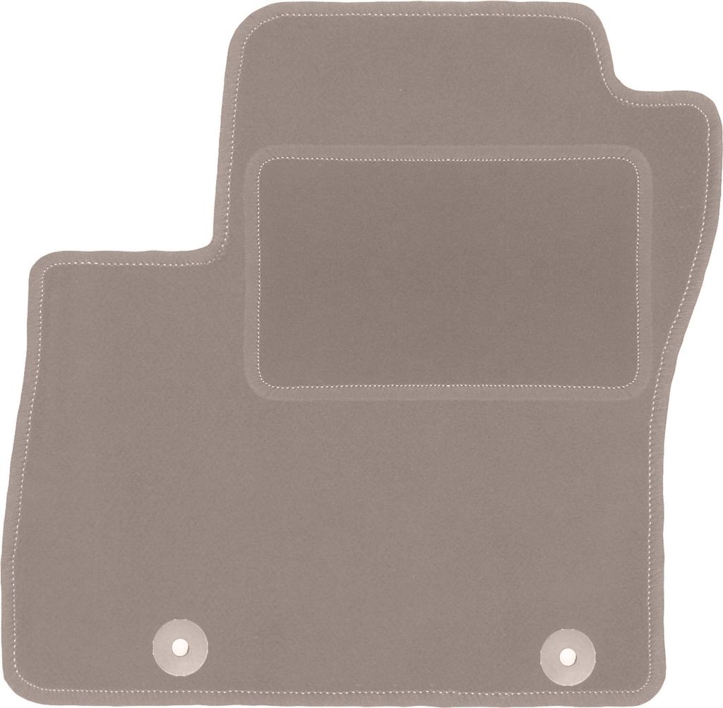 Fahrerfußmatte Velours beige passend für Ford C-MAX MK1 (2003-2010, Minivan) – mit Befestigungen – passgenau