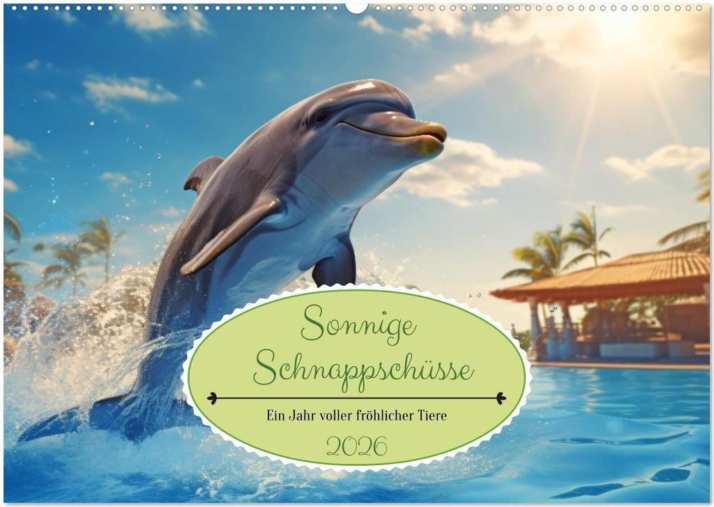 Sonnige Schnappschüsse - Ein Jahr voller fröhlicher Tiere (Wandkalender 2026 DIN A2 quer), CALVENDO Monatskalender