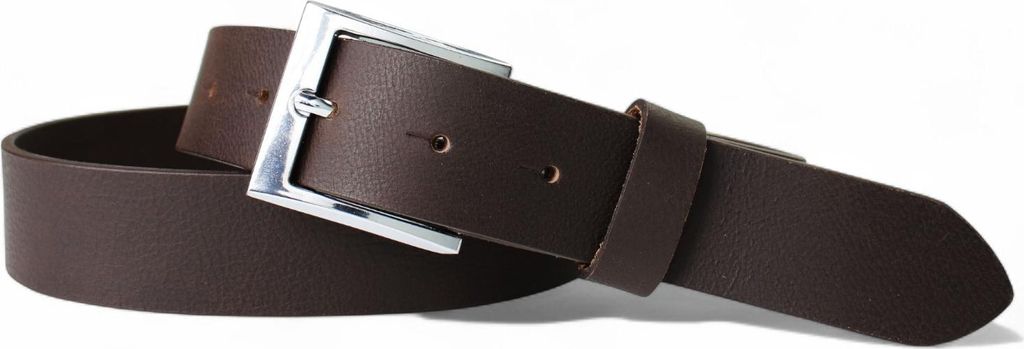 FRONHOFER hochwertiger Herrengürtel 3,5 cm mit verchromter Schnalle, Büffelleder