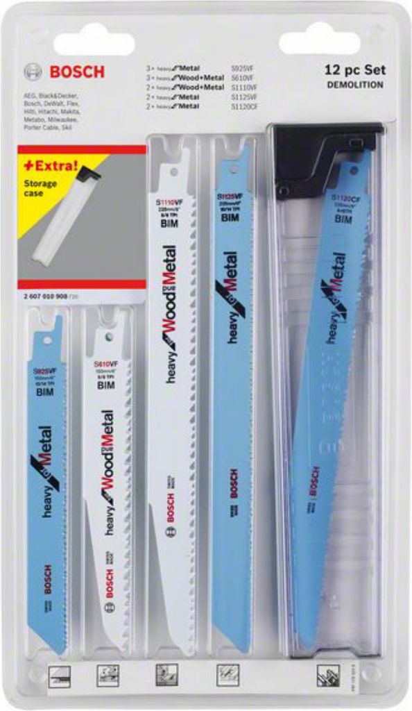 Bosch Säbelsägeblatt-Set Demolition 12-teilig