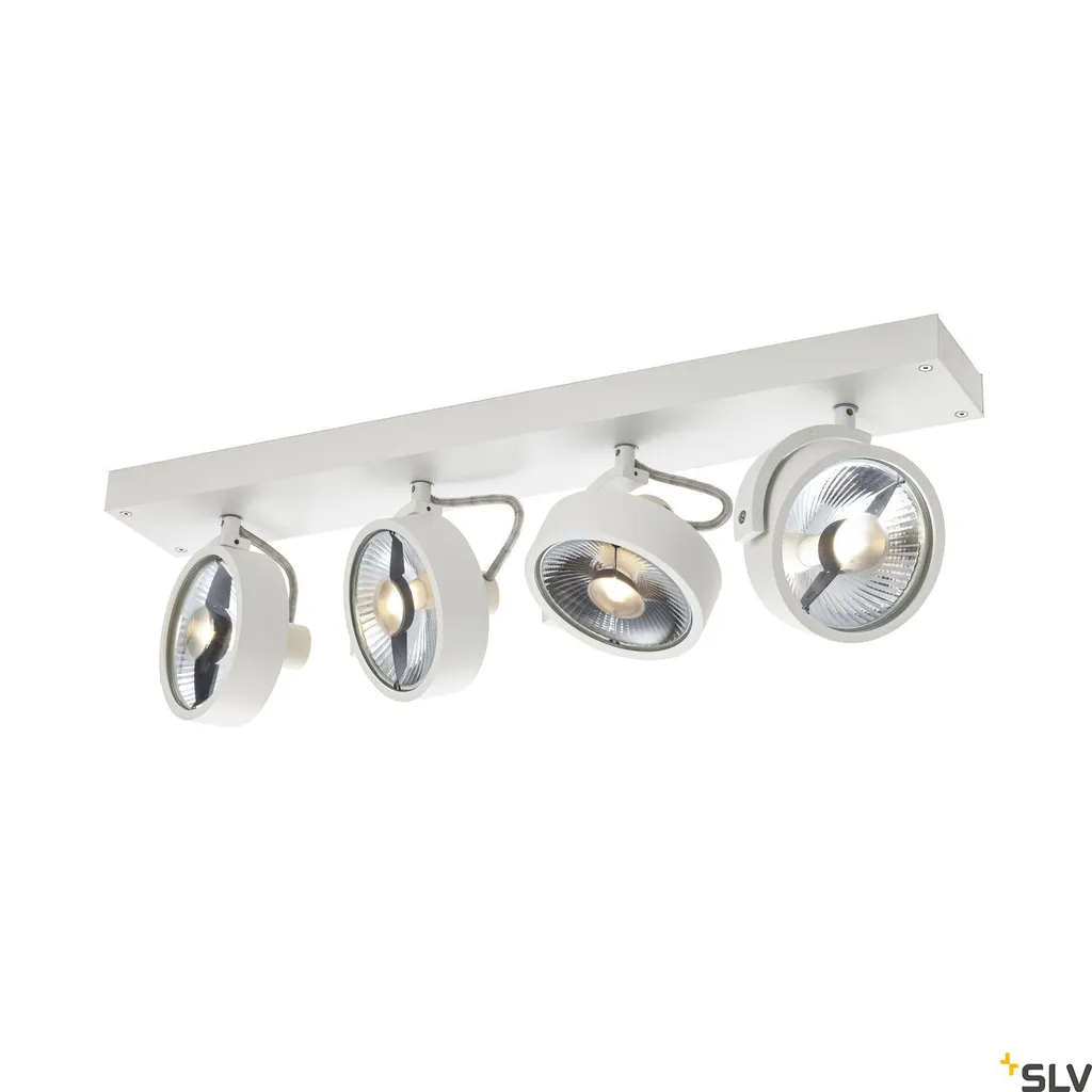 KALU CW Plafonnier Carré Blanc QPAR111 4x75W pour Éclairage Intérieur