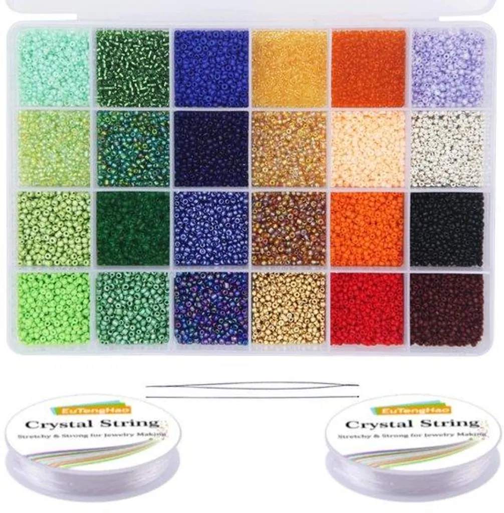 Perles magiques en verre : kit 14400 pièces de 2mm pour bijoux DIY