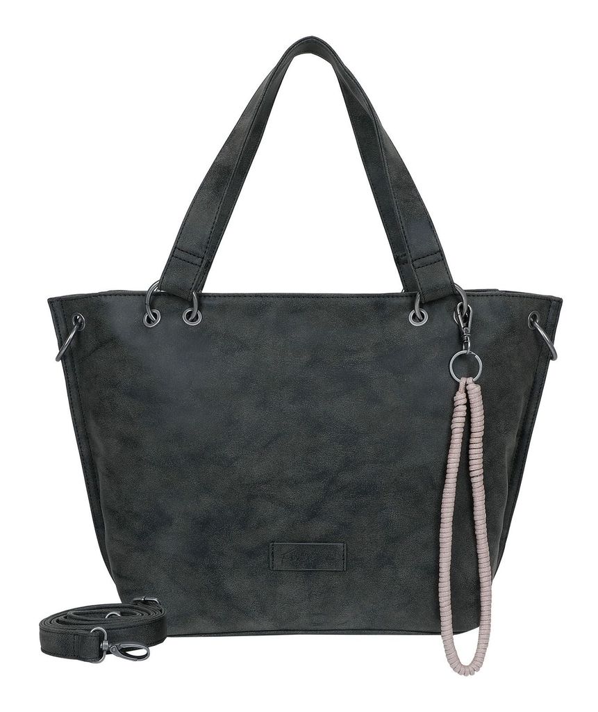 Fritzi aus Preußen Schultertasche Fritzi Vintage Shopper Black Idol dunkelgrau