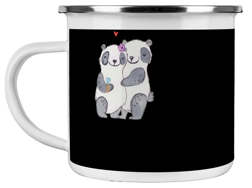 Mr. & Mrs. Panda Teetasse Kirchliche Trauung Liebe Glaube - Schwarz - Geschenk, spirituelles Erlebnis, Geschenke, Hochzeit, Eheversprechen, becher ...