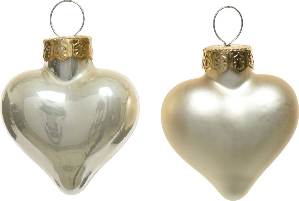 Christbaumschmuck Herzen 4cm Glas 12 Stück - Perle Produktbild 