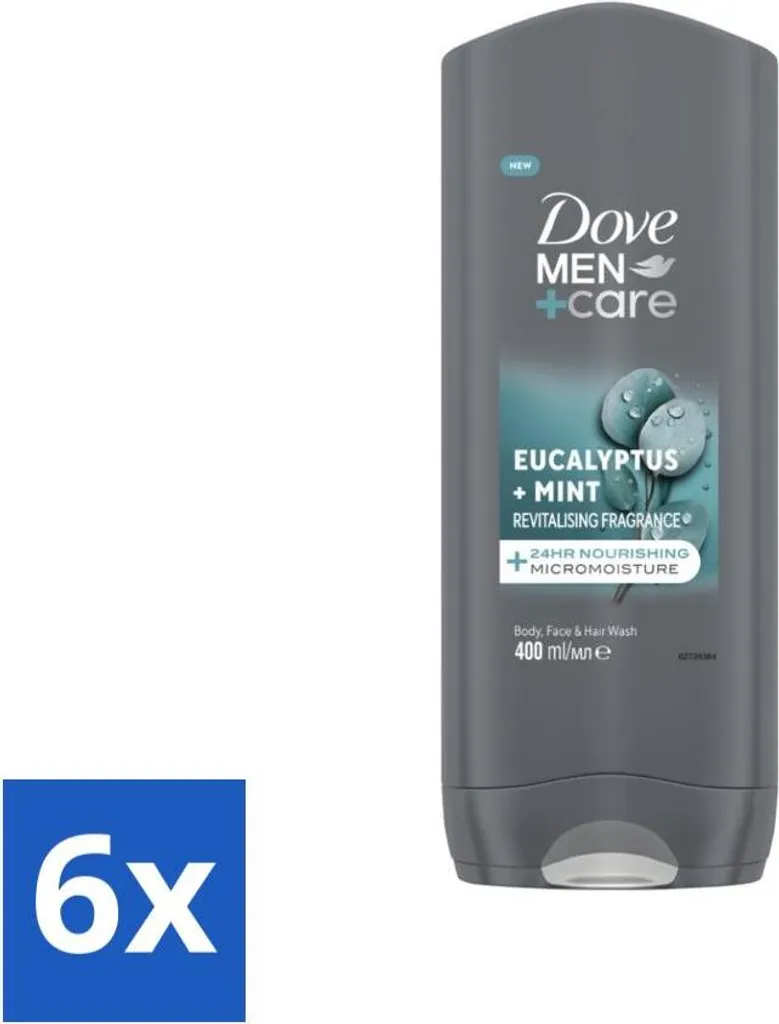 Doccia Gel Uomo Dove Men+Care Eucalipto: Scorta 6x400ml Prezzo