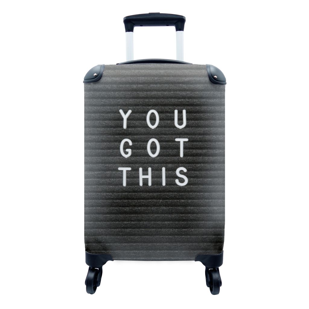 MuchoWow Koffer Handgepäck Trolley Rollkoffer Kleine Reisekoffer mit 4 Rollen - Motivierendes Zitat - Cabin Size < 55x40x23 cm & 55x40x20 cm - F...