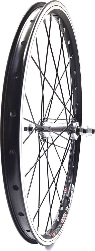 20 Zoll Vorderrad Fahrrad Hohlkammerfelge Alu 28 Loch Speichen, schwarz-silber