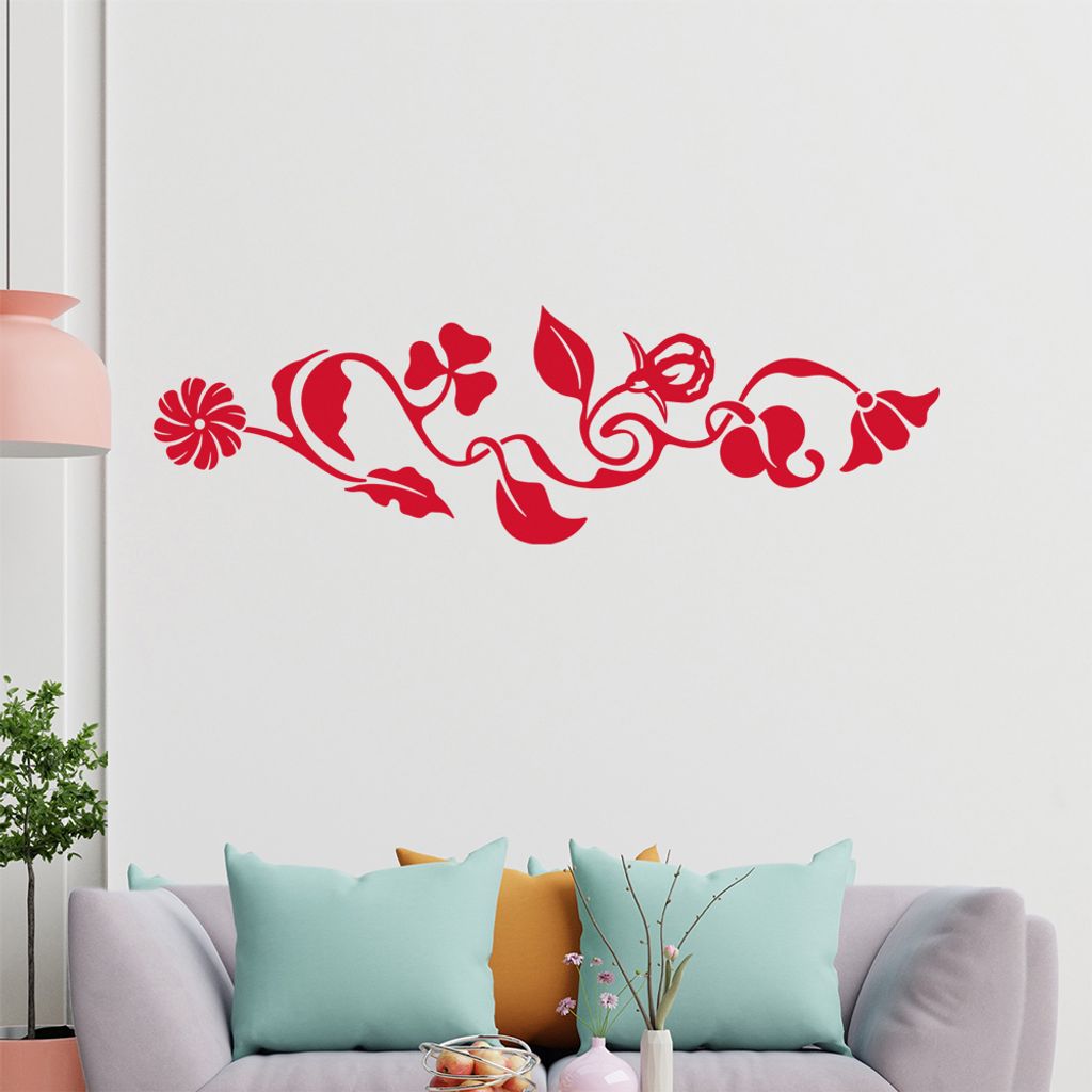 verschiedene Blätter - Pflanze - Kleeblatt Wandtattoo in 6 Größen - Wandaufkleber Wall Sticker - Dekoration, Küche, Wohnzimmer, Schlafzimmer, B...