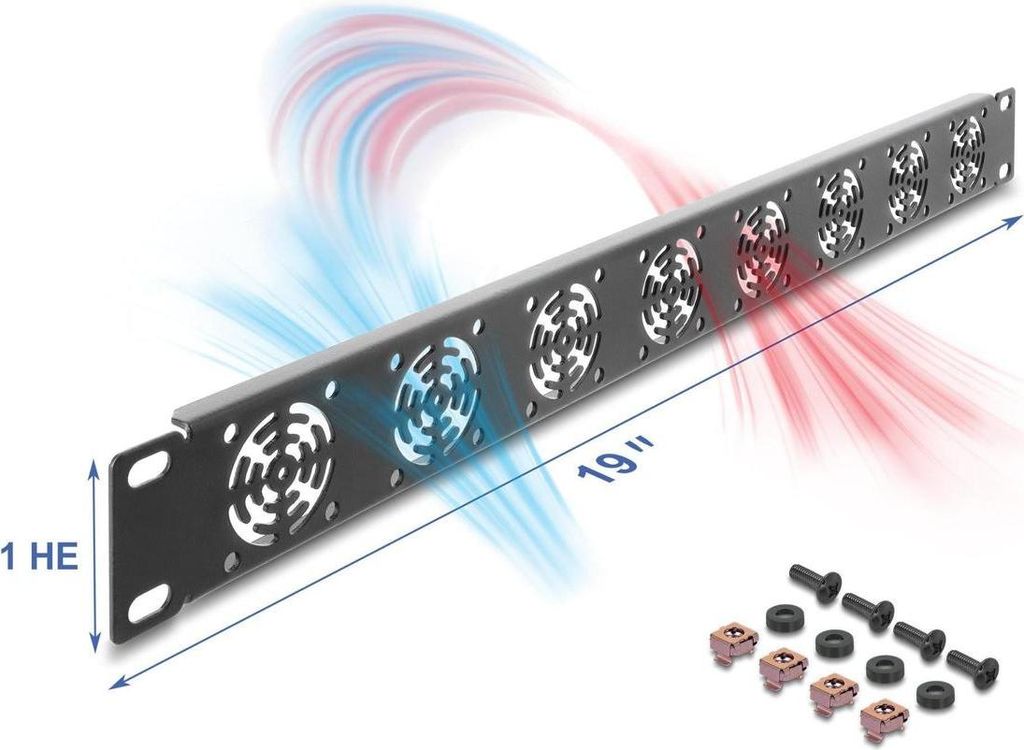 DeLOCK 67414, Pokrywka, Wbudowany wentylator, Metal, Ciemny Zdjęcie produktu 