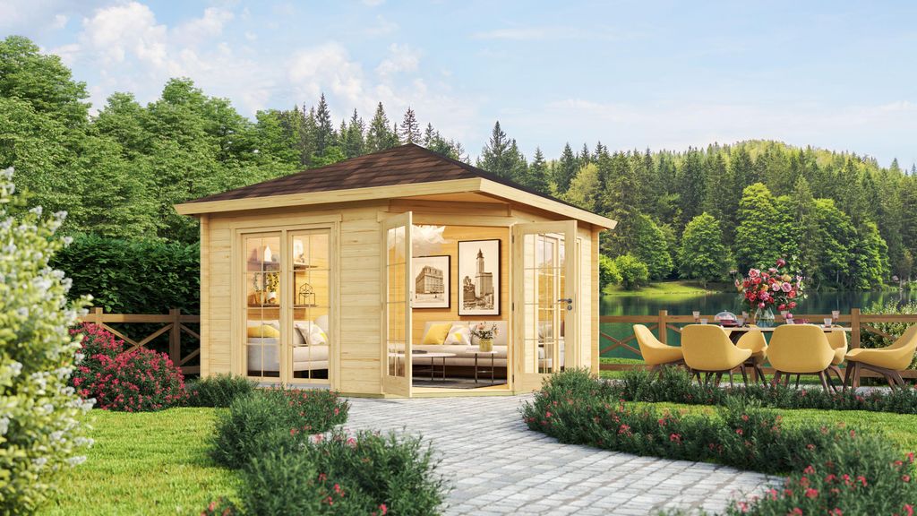 Fjordholz 5-Eck Gartenhaus Modell Fargo 44 B