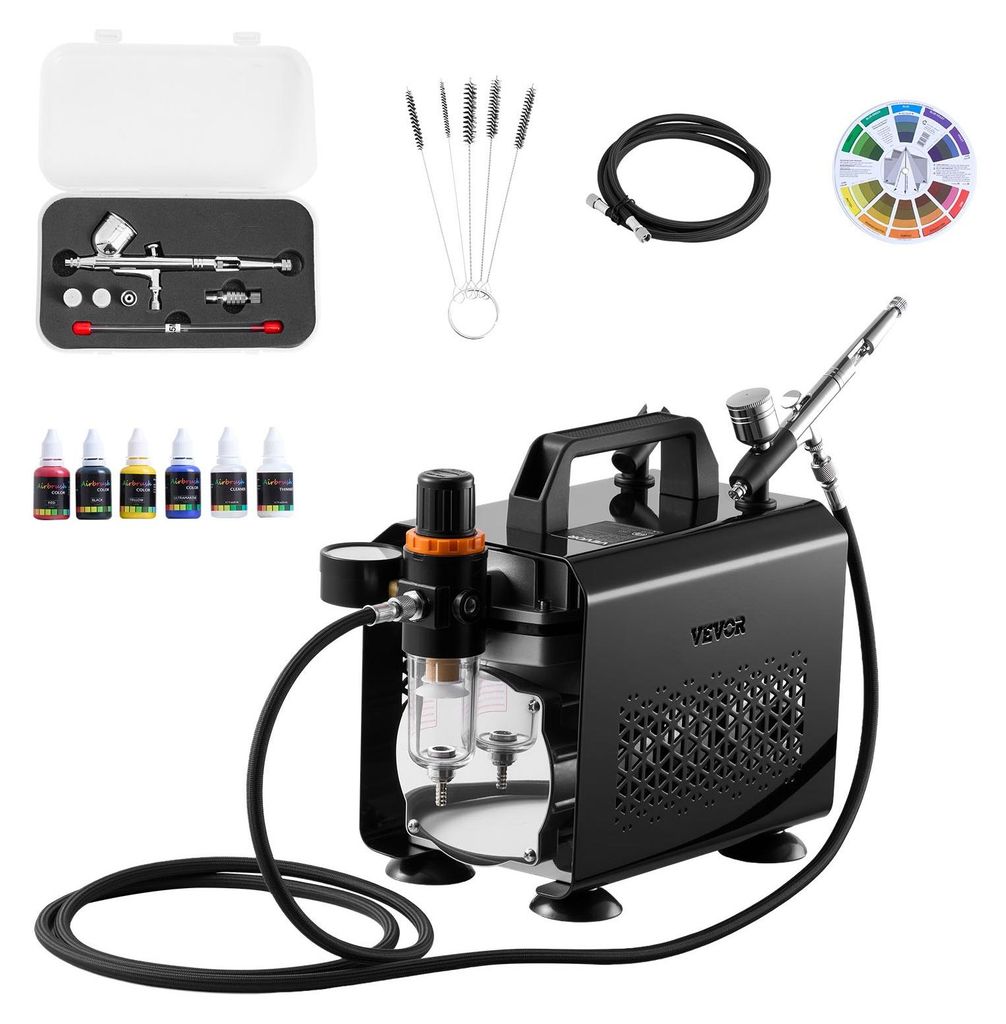 Kit de aerógrafo VEVOR 1/6 PS con compresor de aire, 1 Imagen del producto 