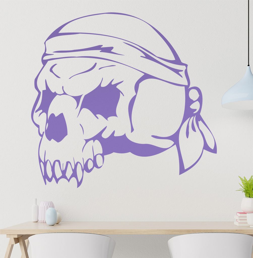 Western Schädel Wandtattoo in 6 Größen - Wandaufkleber Wall Sticker - Dekoration, Küche, Wohnzimmer, Schlafzimmer, Badezimmer