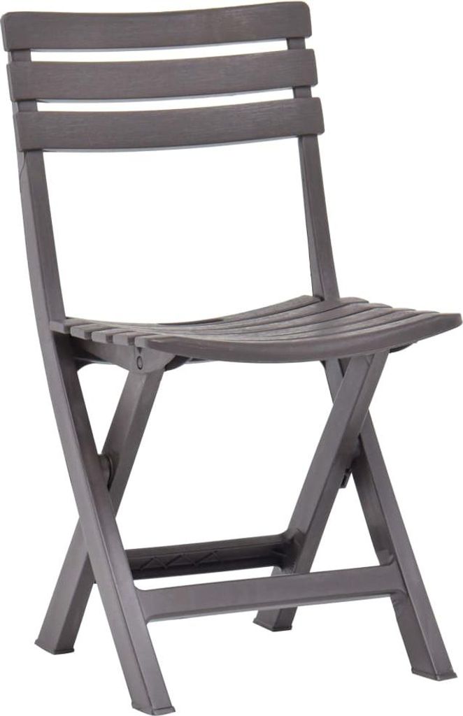 vidaXL Klappbare Gartenstühle 2 Stk. Kunststoff Mokka