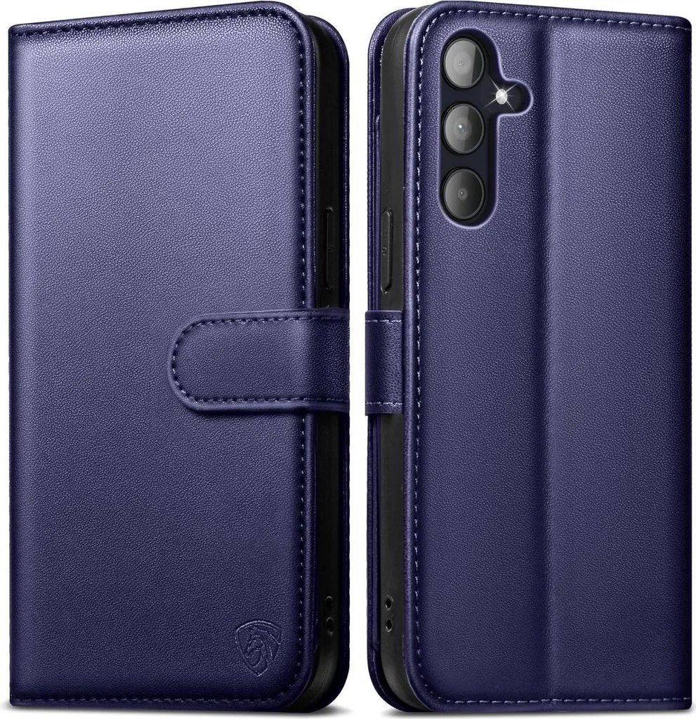 Coque Samsung Galaxy A55 Antichoc avec Porte-Carte et Blocage RFID Brun