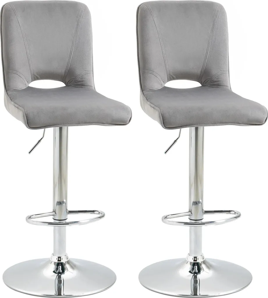 Lot de 2 Tabourets de Bar Ergonomiques Gris Clair : Confort et Gain de Place