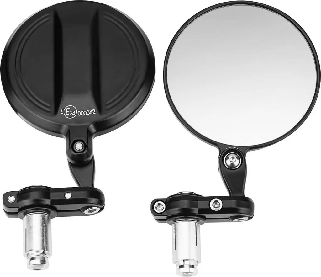 Rétroviseur Moto CNC 360° Pivotant Homologué E24 avec Miroir Anti-reflet