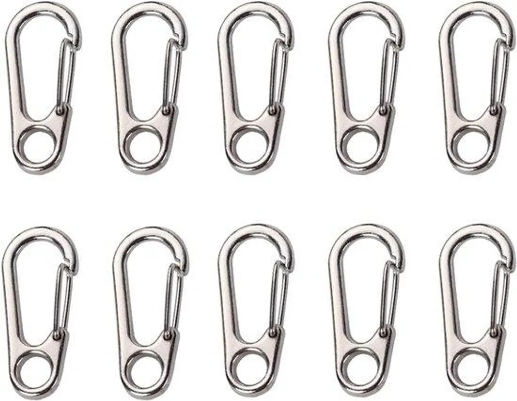 Petit porte-clés mousqueton robuste en acier, pack de 5 ultra légers