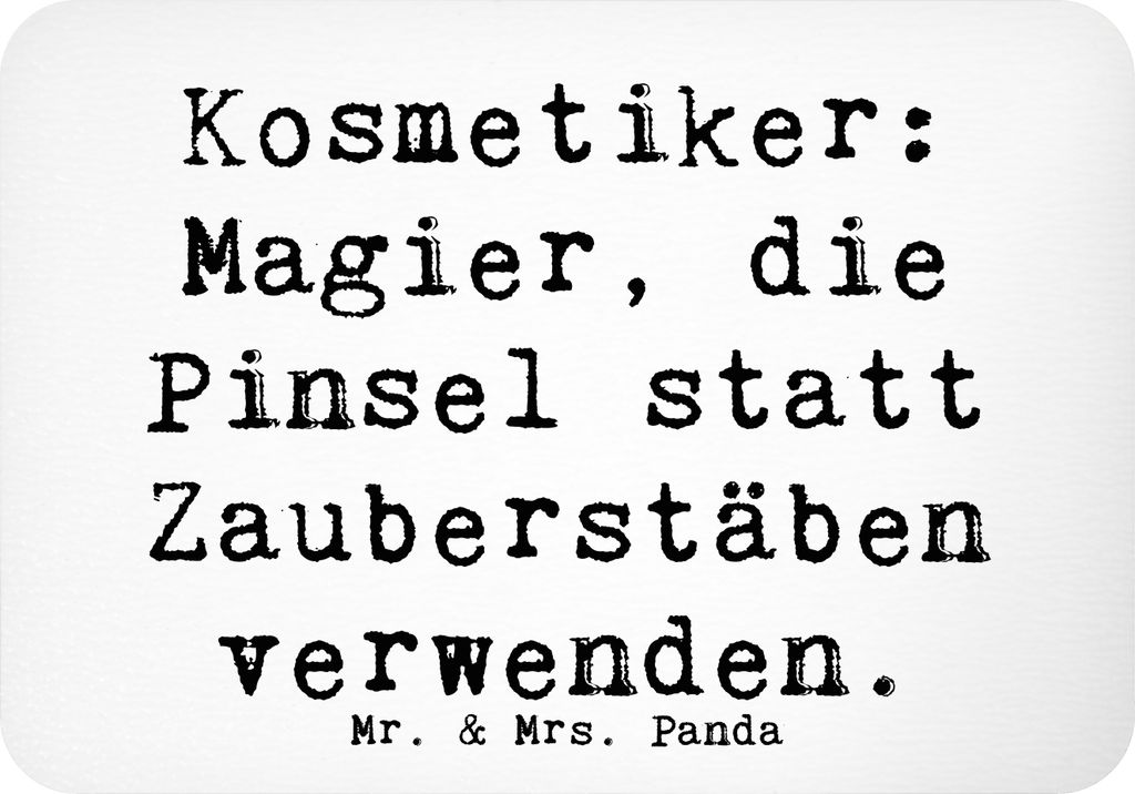 Mr. & Mrs. Panda Kühlschrankmagnet Spruch Kosmetiker Magie - Weiß - Geschenk, Verwandlungskraft, personalisierte Geschenke, mit Herz, Berufsprodu...