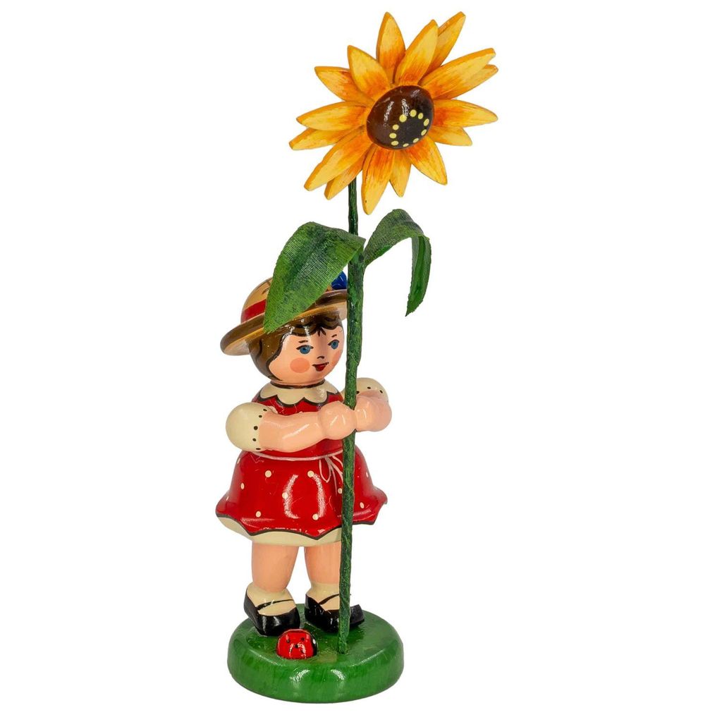 Blumenkind Mädchen mit Sonnenhut (11cm) von Hubrig Volkskunst