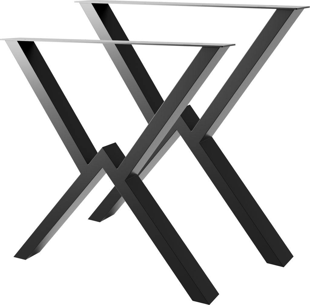 MetaloPro Breda Tischbeine im X-Design – Industrieller Produktbild 