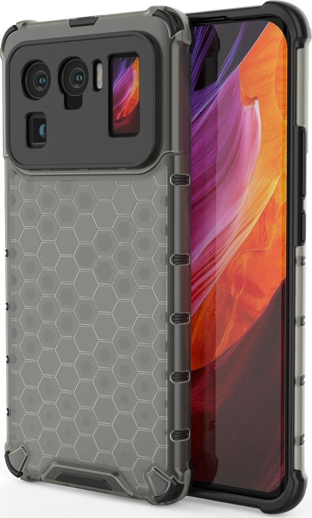 Mobigear Honeycomb Xiaomi Mi 11 Ultra Hülle Hardcase Backcover Stoßfest - Schwarz