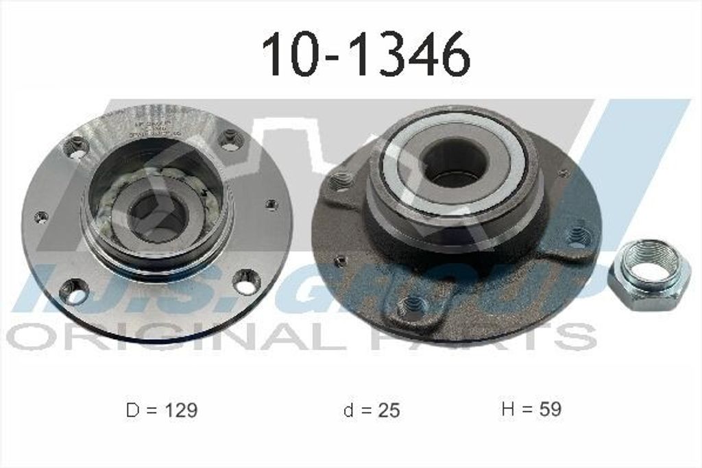 IJS GROUP Radlagersatz Hinten Links Rechts passend für PEUGEOT 106 II Schrägheck (1A, 1C) 129mm 10-1346