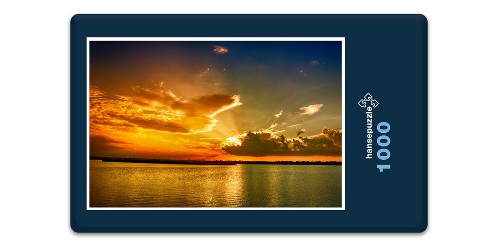 hansepuzzle 18725 - Sonnenuntergang Puzzle, 1000 Teile, Natur, 60,0 x 46,0cm mit hochwertiger Aufbewahrung, Kartonbox & Beutel