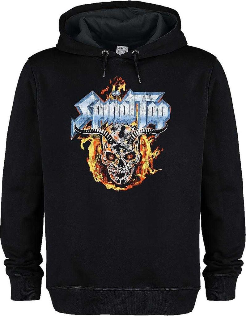 Amplified - "Skull And Flames" Kapuzenpullover für Herren/Damen Uni GD4087 (S) (Schwarz)