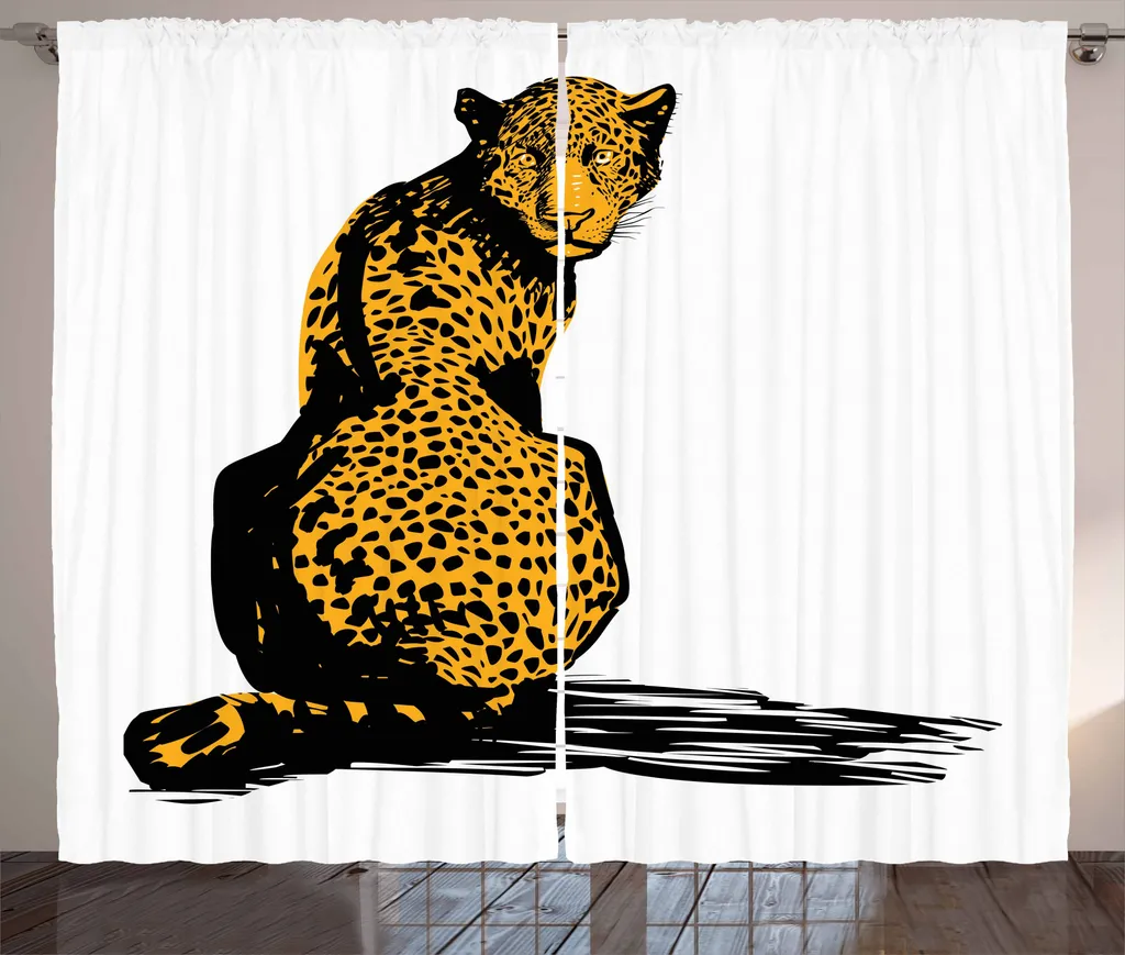 Tenda Arredo Animalier ABAKUHAUS 280x175cm Sketch Leopard Design