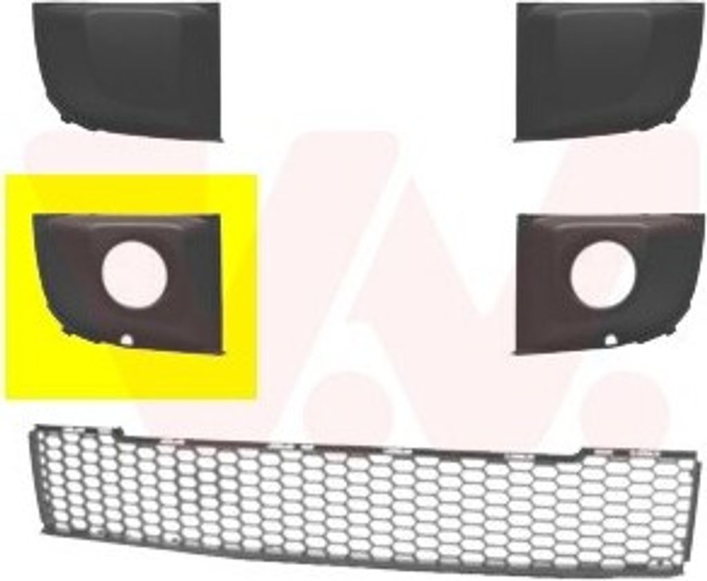 VAN WEZEL Lüftungsgitter Grill Stoßfänger für FIAT 500 (312) mit Loch/Löchern für Nebellampen