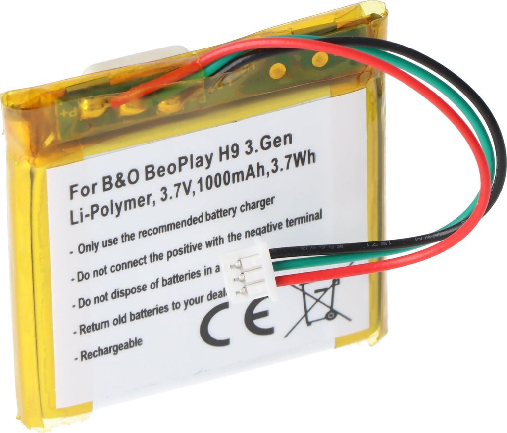 Akku passend für Bang & Olufsen BeoPlay H9 3. Gen, Li-Polymer, 3,7V, 1000mAh, 3,7Wh