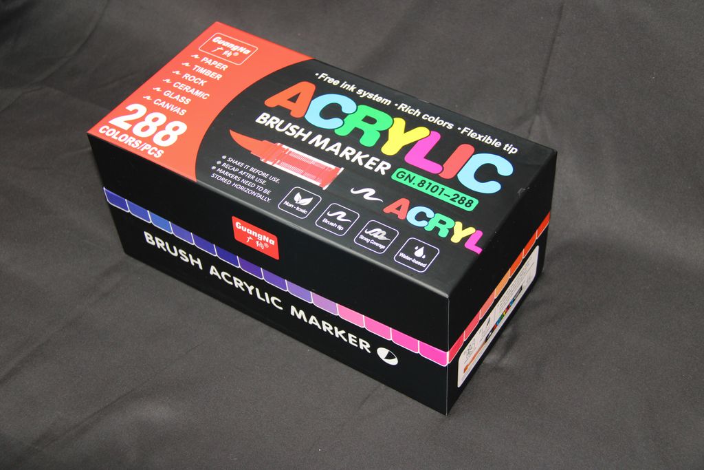 Guangna Pinselmarker – 288 Farben – Erwachsene und Kinder – Zeichenset – ungiftig – starke Deckkraft – auf Wasserbasis