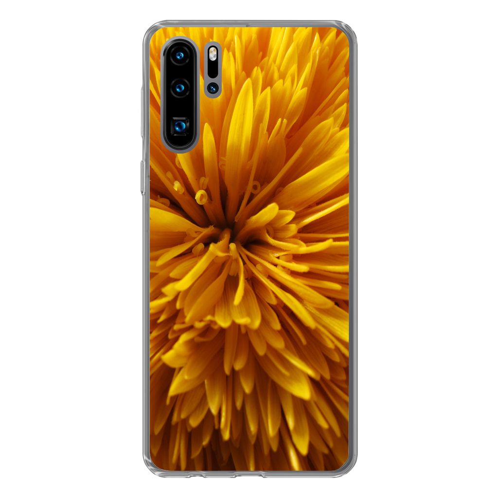 MuchoWow Handyhülle Schutzhülle Hülle für Huawei P30 Pro Löwenzahn - Gelb - Abstrakt Silikon Softcase Handy Hülle - Schutzdeckel