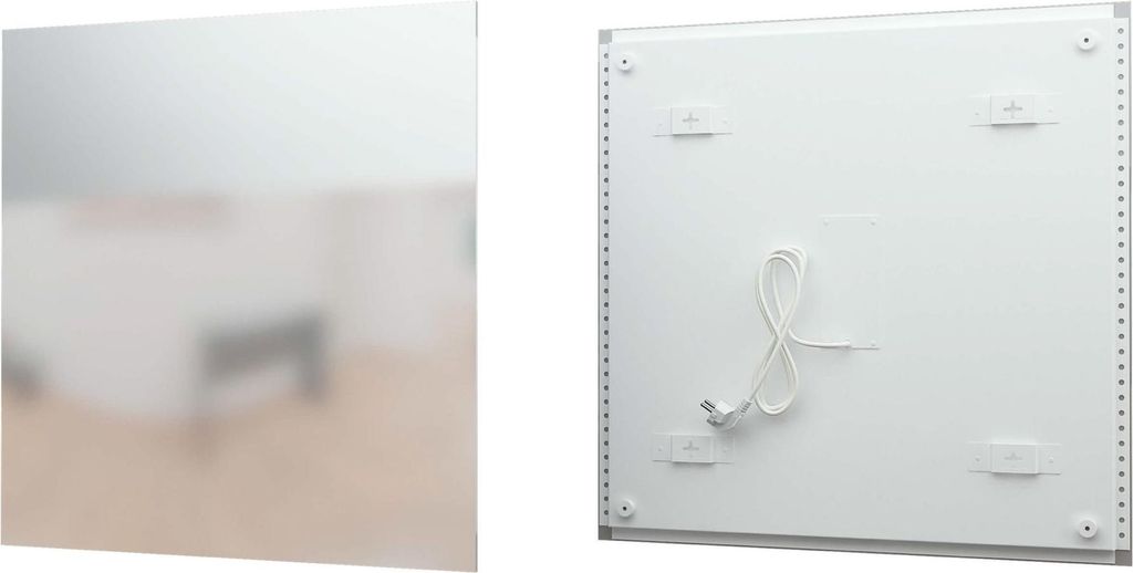 Fenix Infrarotheizung ECOSUN Spiegel 300 Watt (58,5 x 58,5 x 4,1cm), für Bad, Wohnraum, Schlafzimmer - Oberfläche aus Glas
