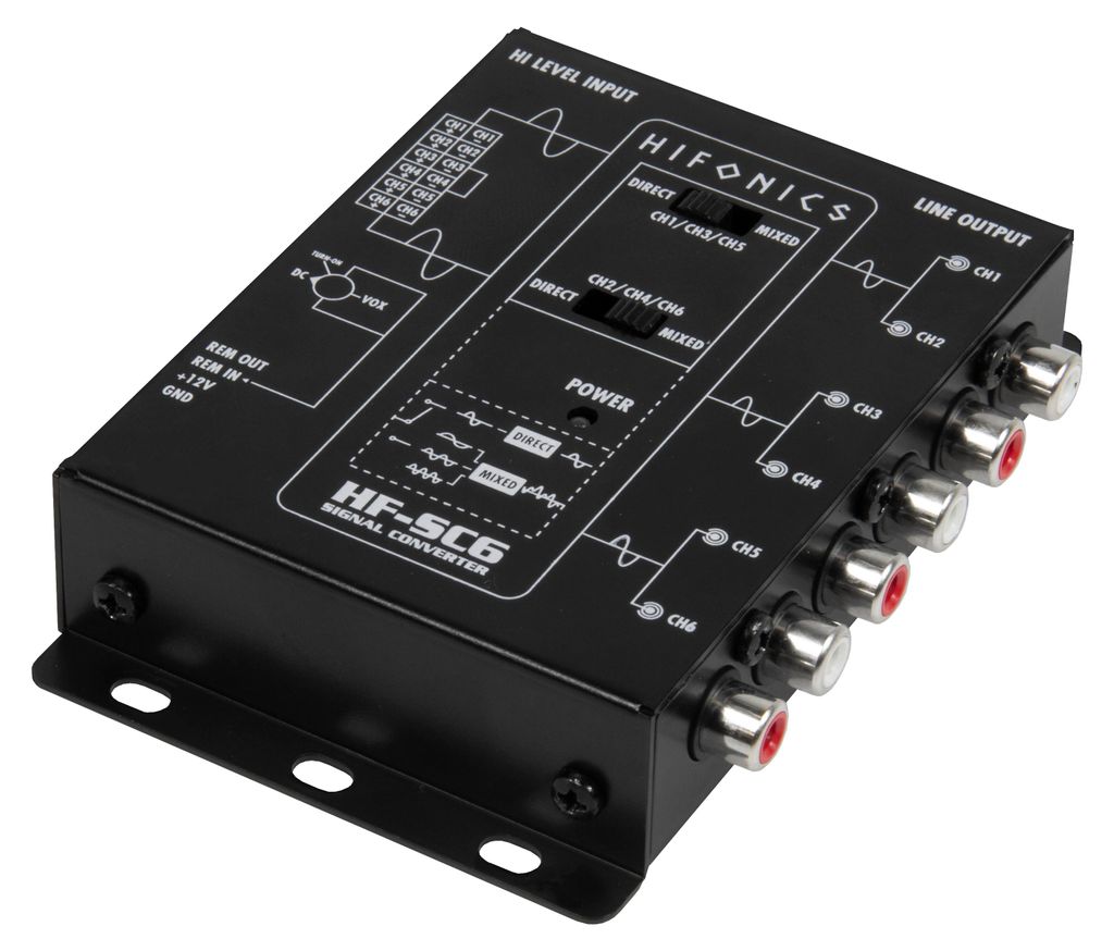 HIFONICS 6 Kanal High to Low Level Konverter Autoradio Produktbild 