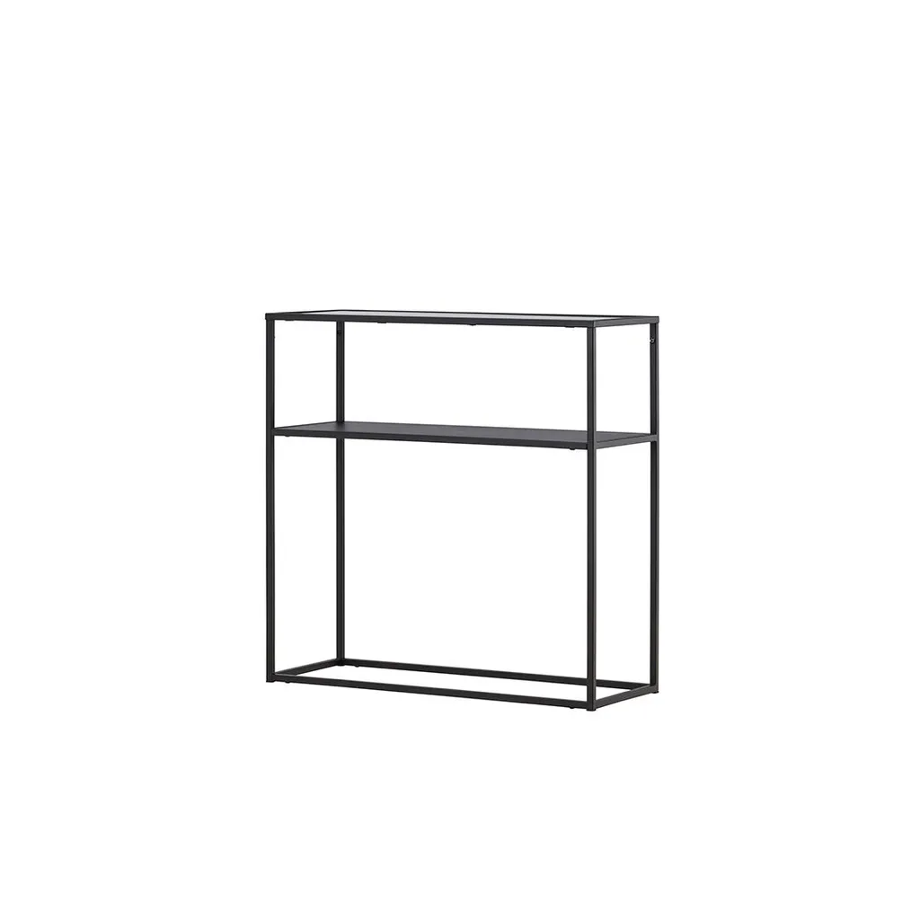 Console d'entrée avec étagère Bogota noir - Meuble de rangement d'appoint