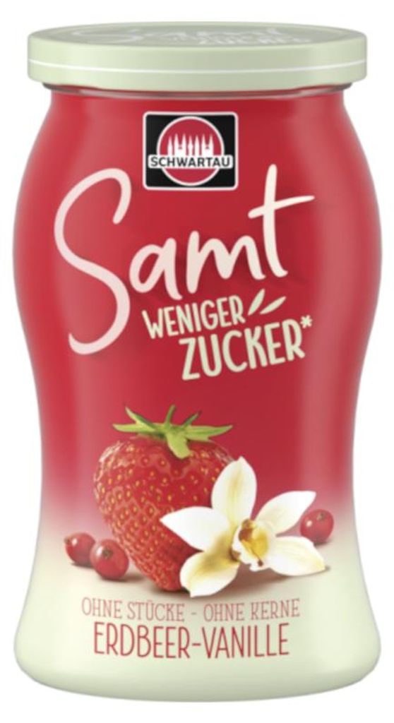Schwartau Samt Weniger Zucker Erdbeer Vanille Produktbild 