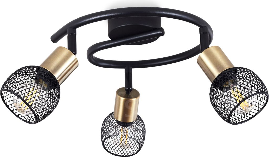 Pieve »Pieve« Deckenlampe aus Metall schwarz, gold Zimmerlampe 3-flammig
