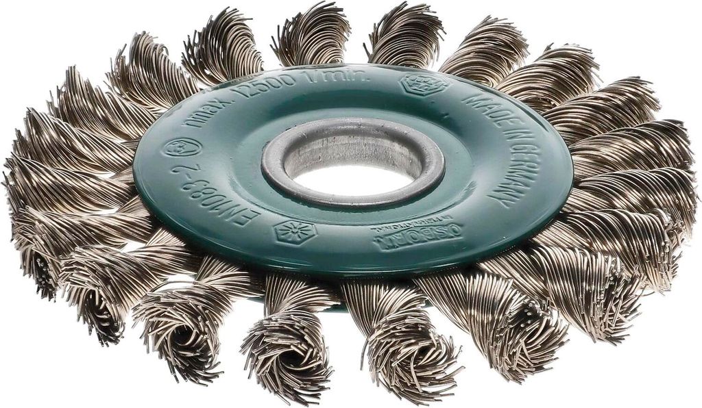 Osborn Drahtbürste für Winkelschleifer ø 115x12mm Bürstenaufsatz - Stahldrahtbürste rostfrei, gezopft