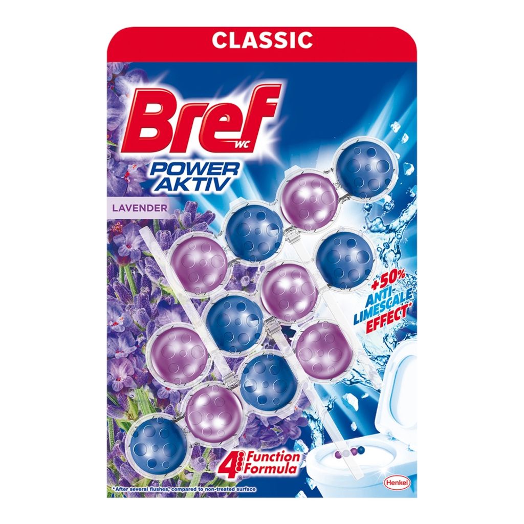Merkloos Bref Power Aktiv 3x50gr Toilettenstein Lavendel Produktbild 