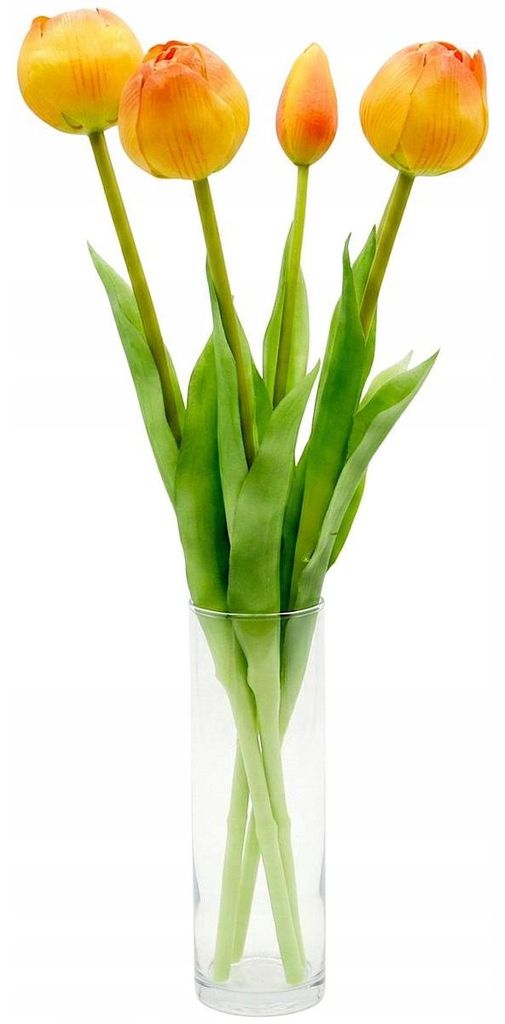 Künstliche Tulpen Silikon Blumenstrauß 5 Stück Realistisch Dekoration für Vase