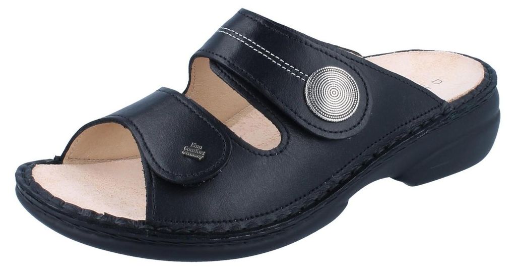 FINN COMFORT Sansibar Damen Pantolette schwarz Glattleder - Produktbild 