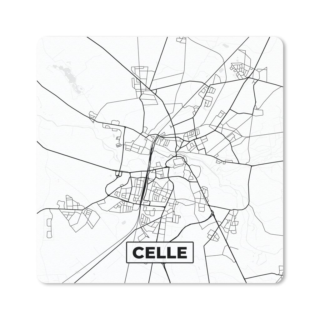 MuchoWow Mauspad Mousepad Karte - Celle - Stadtplan 30x30 cm - Mousepads - Maus Mat - Pad - Mausunterlage - Gaming