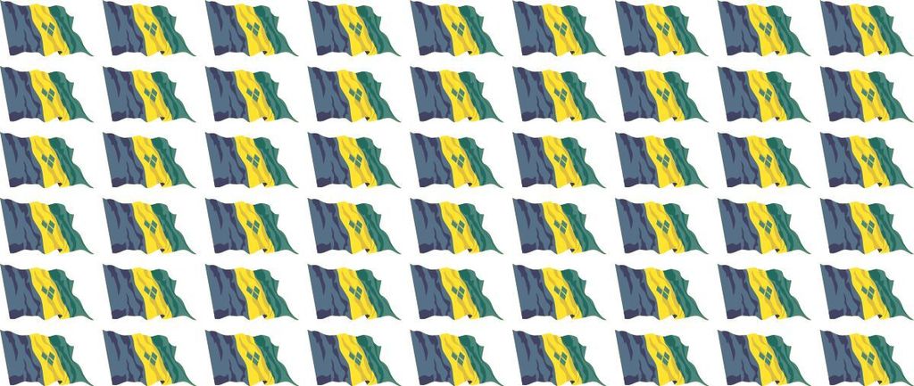 Mini Aufkleber Set - Pack wehend - 20x12mm - selbstklebender Sticker - St Vincent - Flagge / Banner / Standarte fürs Auto, Büro, zu Hause und die...
