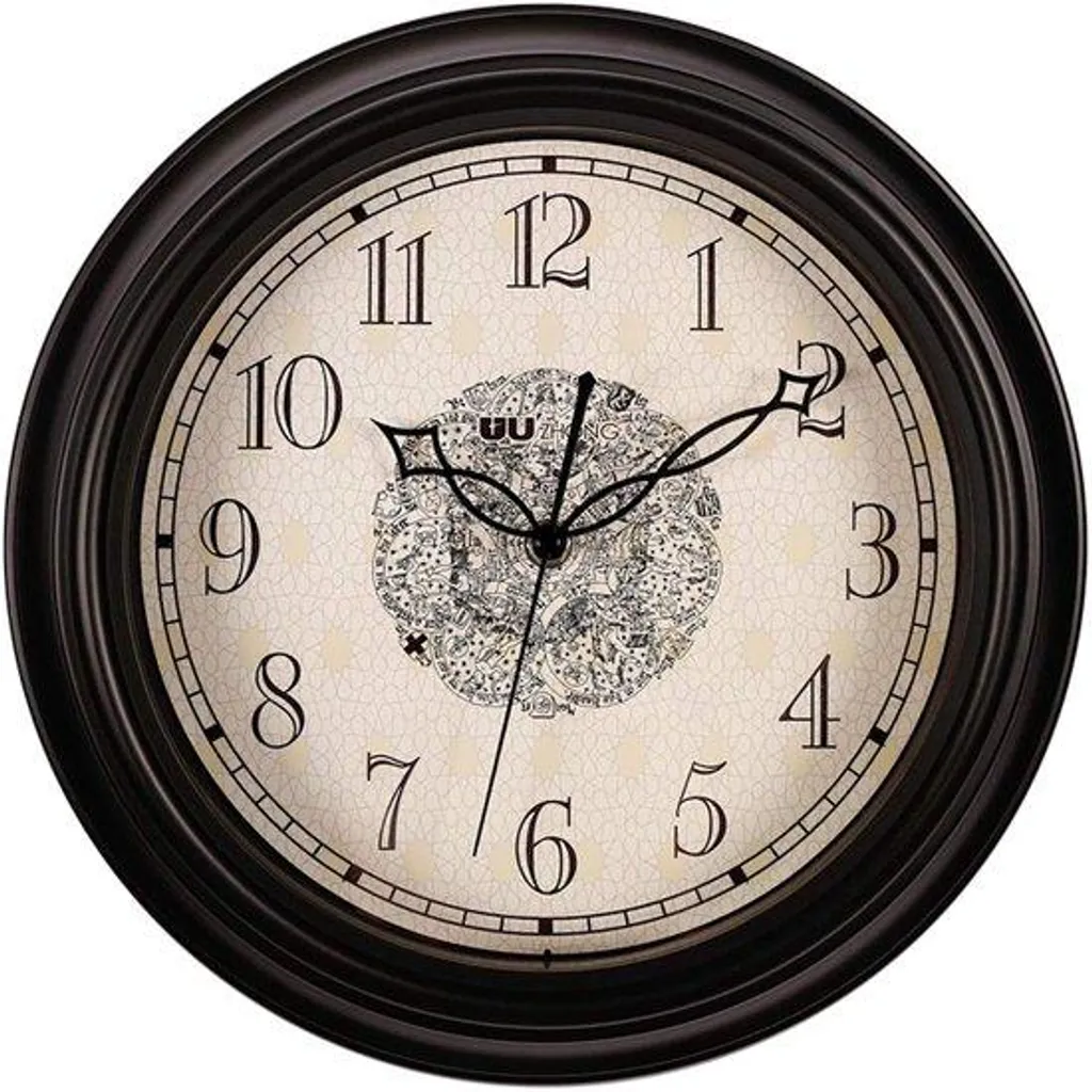Horloge murale 30 cm noire silencieuse vintage pour salon design H30V