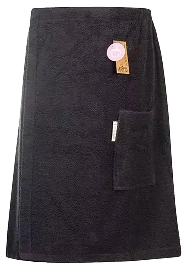 Accessoire Sauna Homme : Kilt Noir ARTG 65x150 cm pour Spa et Hammam