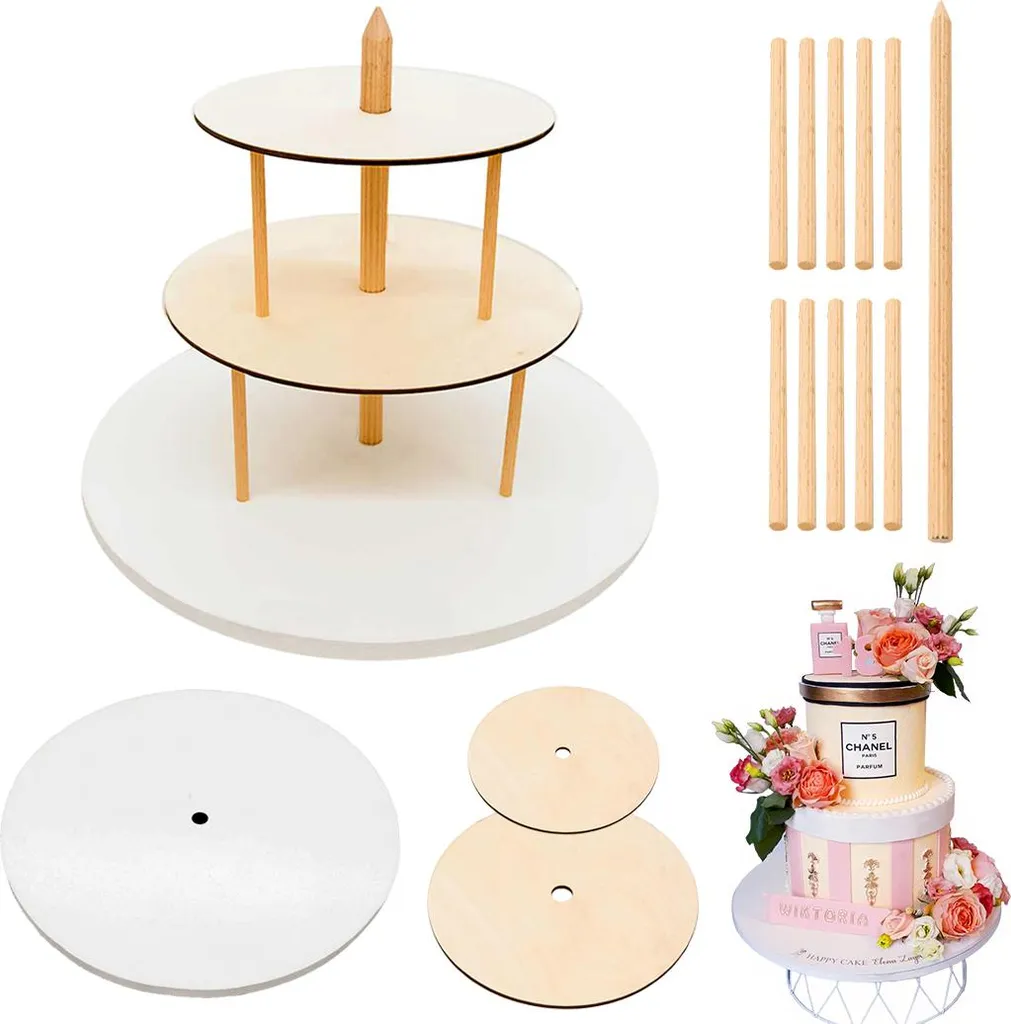 Alzata Torta 3 Livelli Marca4Cake 34/22/16cm - Espositore Cupcake