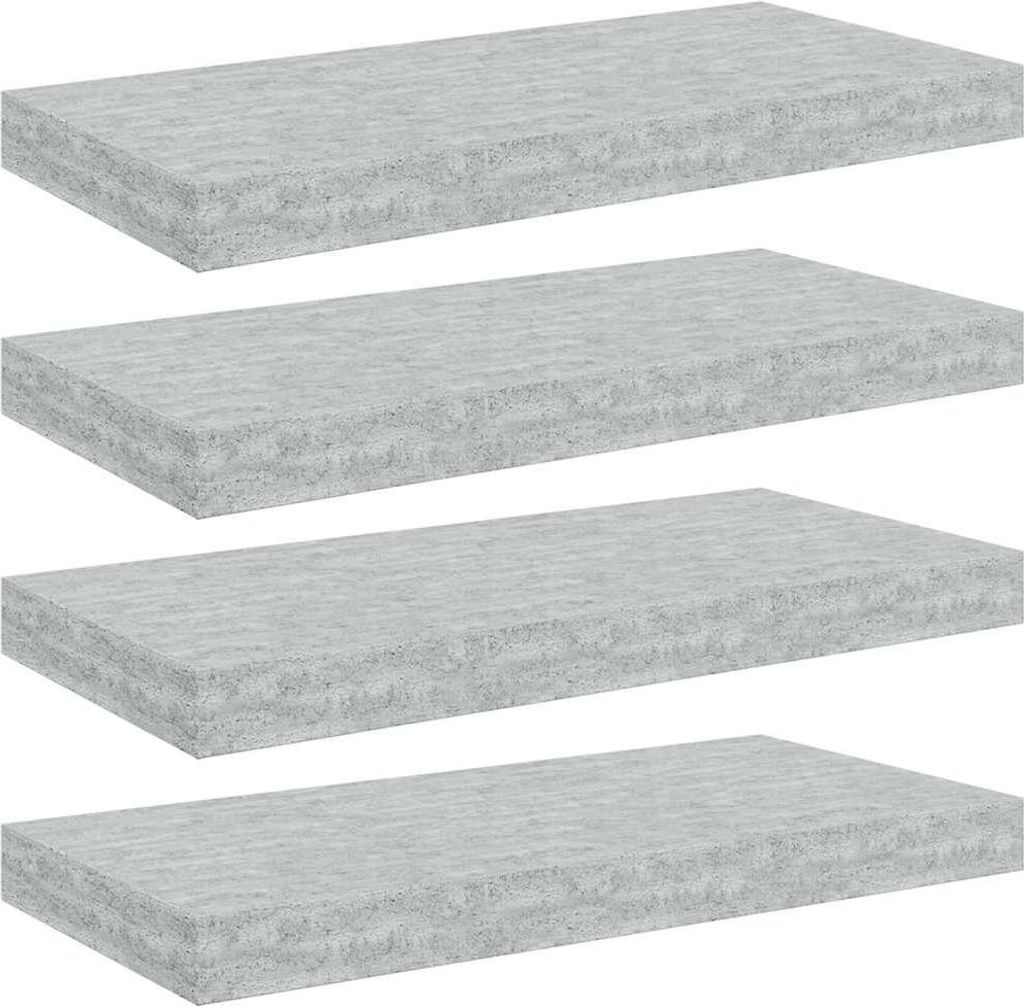 vidaXL Závěsné police 4 ks. Betonově šedé 50x23x3,8 cm MDF Obrázek produktu 