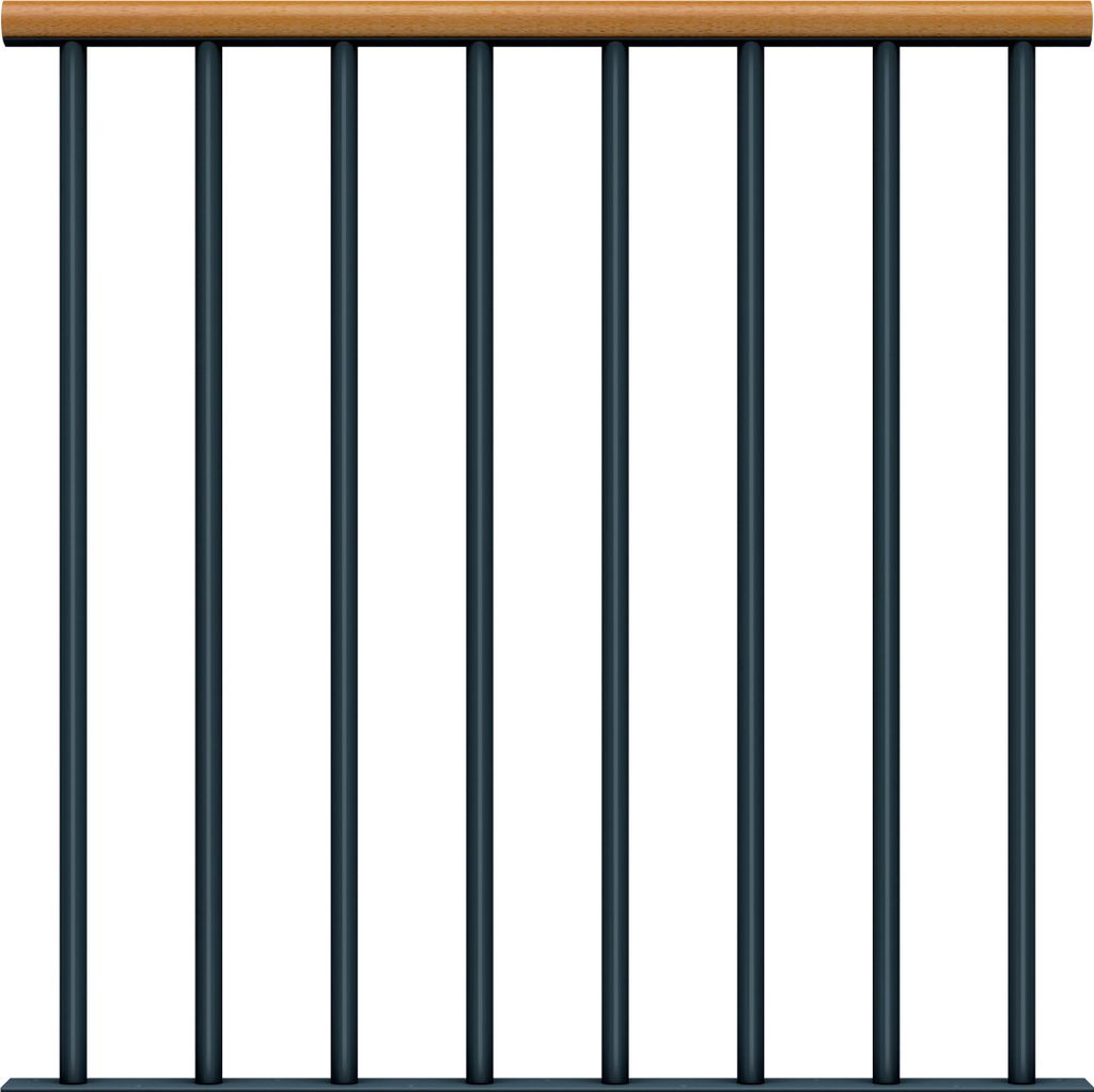 Dolle Brüstungsgeländer Einzelstab Erweiterungs-Set in Buche Unterkonstruktion Anthrazit - Cork, Dublin, Basel